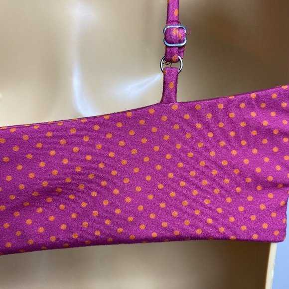 intimately free people Polka dot bralette Pink‎ And Orange Cut Out Detail Size M - Picture 6 of 12